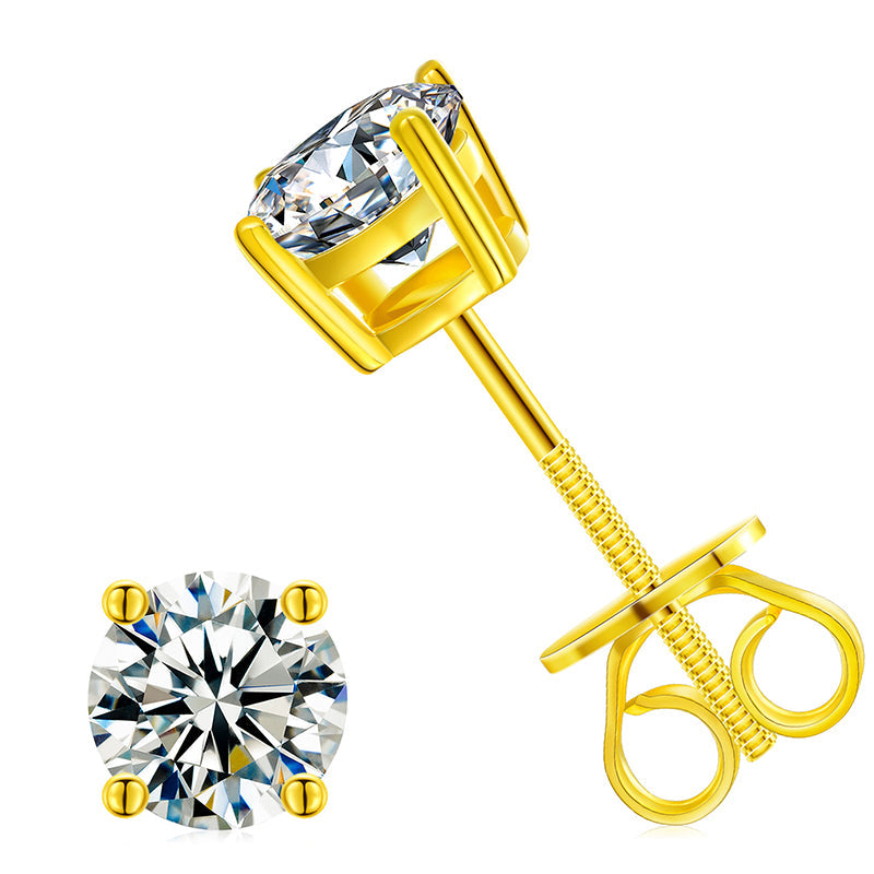 925 Sterling Silver Moissanite Diamond Classic Stud Earrings LMH Beauty