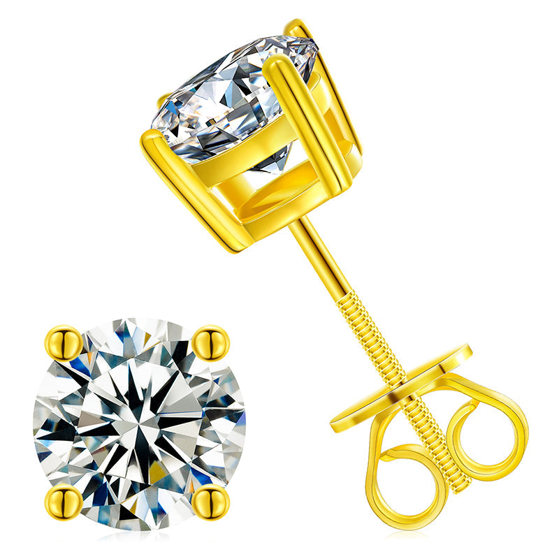 925 Sterling Silver Moissanite Diamond Classic Stud Earrings LMH Beauty