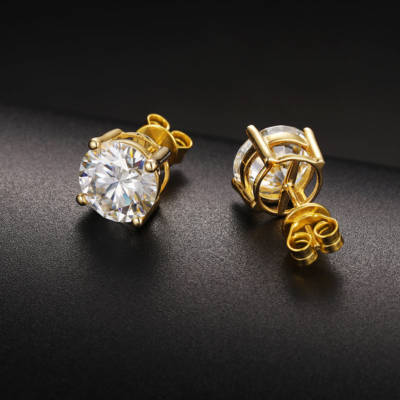 925 Sterling Silver Moissanite Diamond Classic Stud Earrings LMH Beauty
