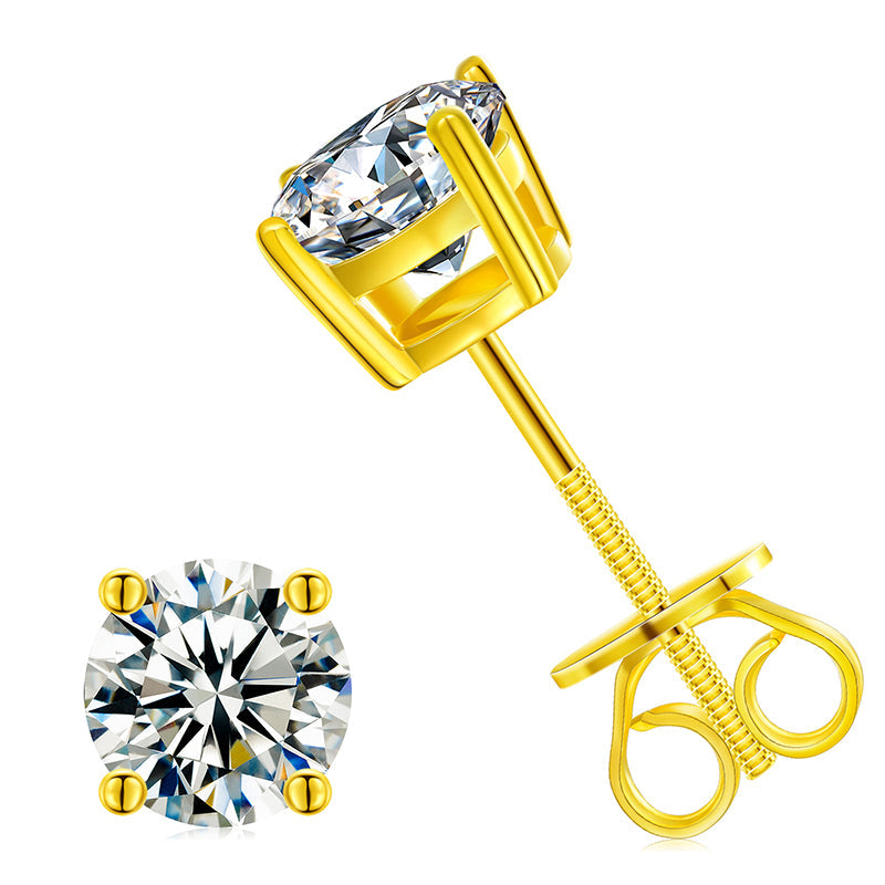 925 Sterling Silver Moissanite Diamond Classic Stud Earrings LMH Beauty
