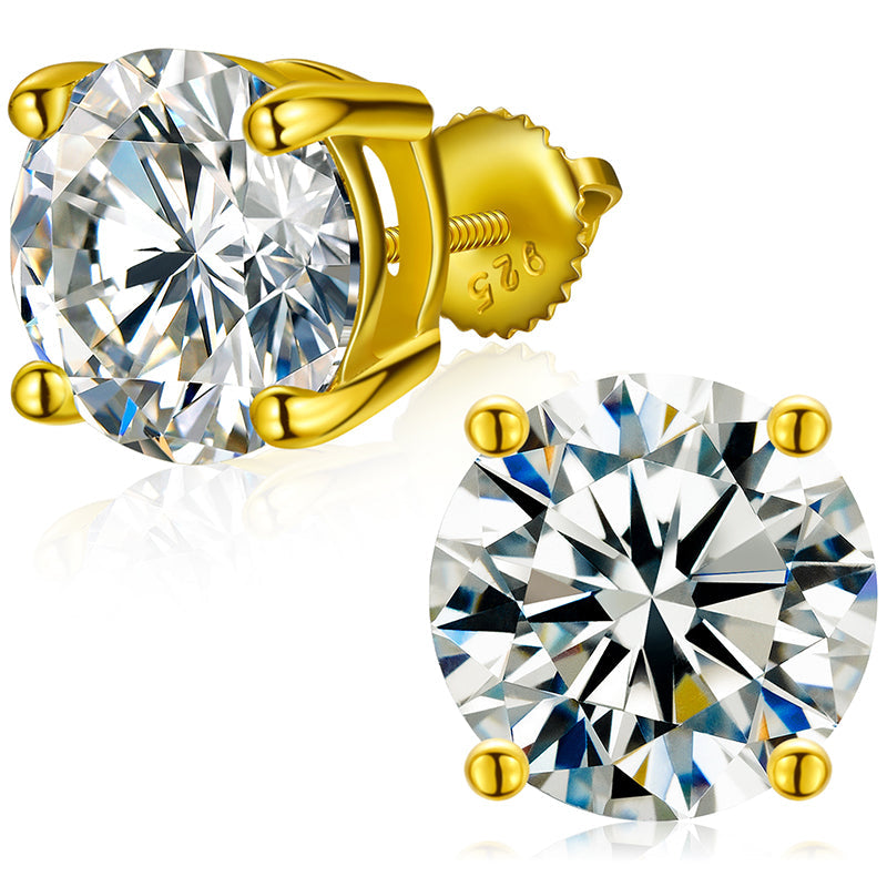 925 Sterling Silver Moissanite Diamond Classic Stud Earrings LMH Beauty