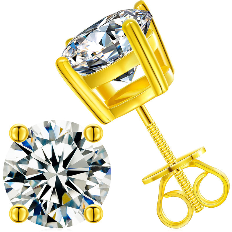 925 Sterling Silver Moissanite Diamond Classic Stud Earrings LMH Beauty