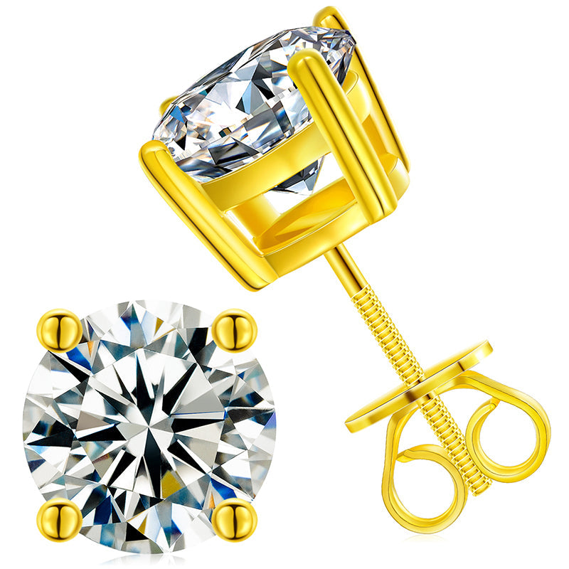 925 Sterling Silver Moissanite Diamond Classic Stud Earrings LMH Beauty
