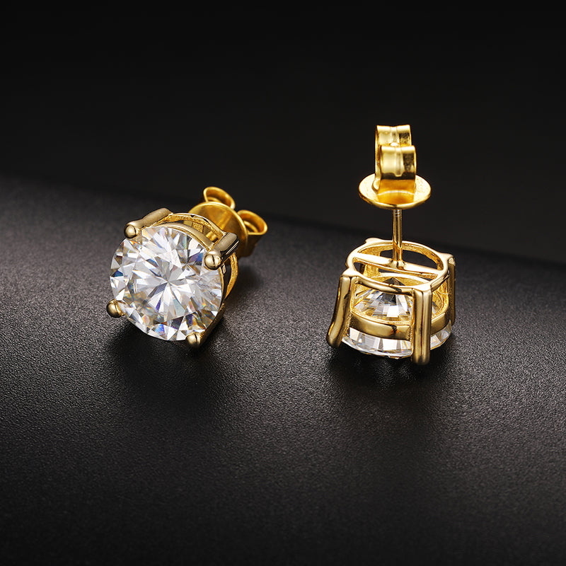925 Sterling Silver Moissanite Diamond Classic Stud Earrings LMH Beauty