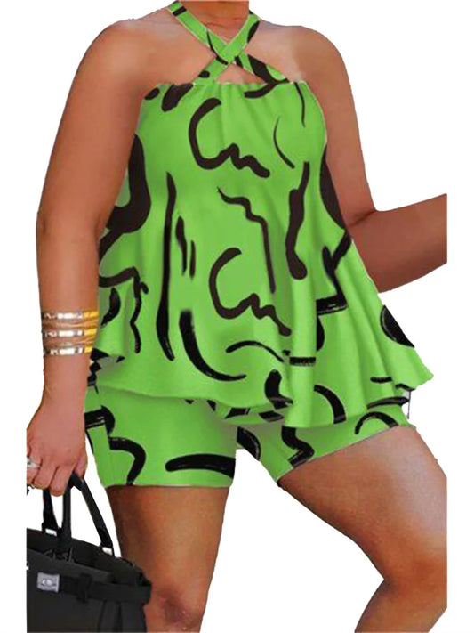 Women Sleeveless Printed Short Set