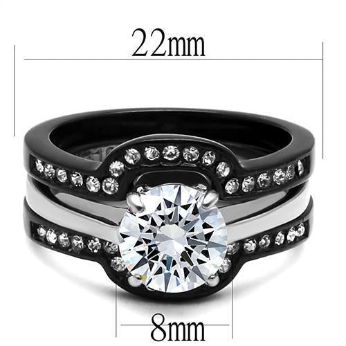 Women Stainless Steel Cubic Zirconia Rings