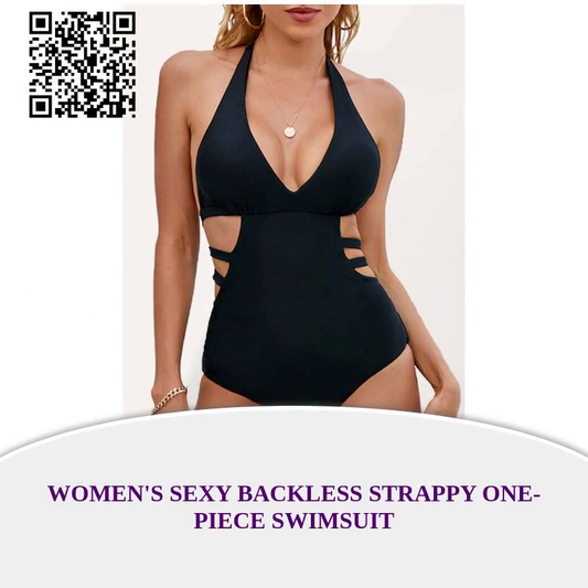 Women's Sexy Backless Strappy One-Piece Swimsuit by@Outfy