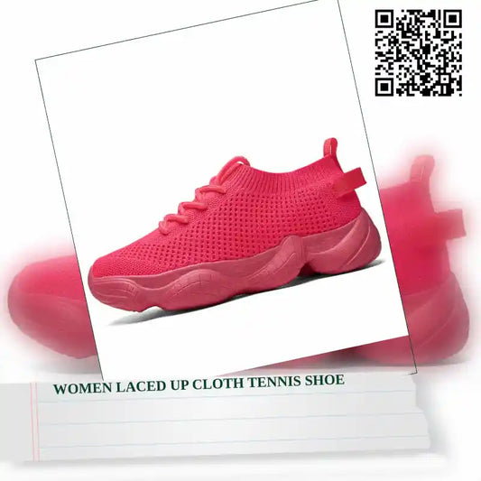 Women Laced Up Cloth Tennis Shoe by@Outfy