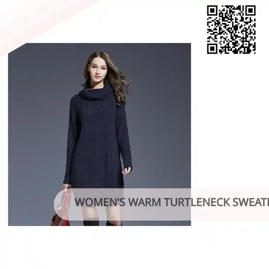 Women's Warm Turtleneck Sweater Dress by@Outfy