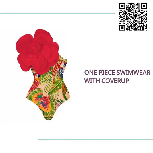One Piece Swimwear With Coverup by@Outfy