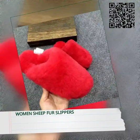 Women Sheep Fur Slippers by@Outfy