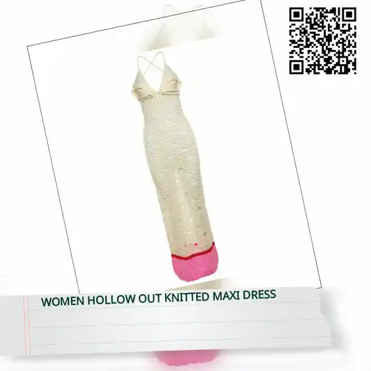 Women Hollow Out Knitted Maxi Dress by@Outfy