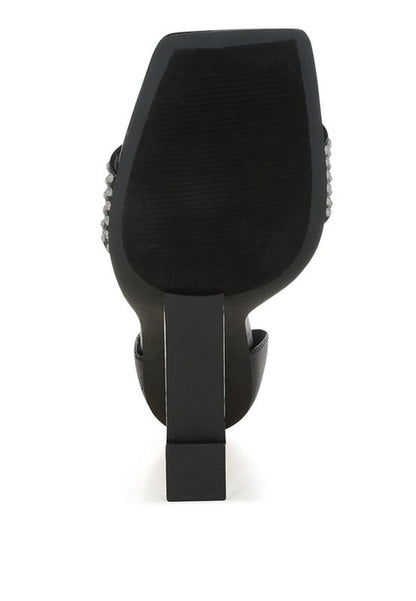 Hashira Rhinestone Studded Lace-Up Fantasy Heels