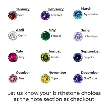 Mom Necklace With Kids Names Birthstones, Children Birthstone Jewelry