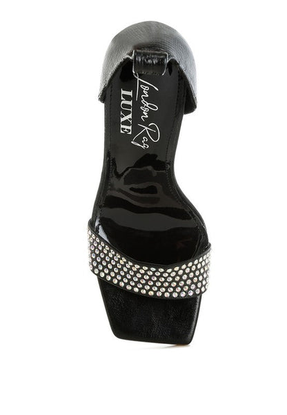 Hashira Rhinestone Studded Lace-Up Fantasy Heels