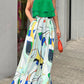 Halter Top and Floral Printed Wide Leg Pants LMH Beauty