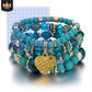 Multi Layer Bead Beaded Boho Charm Bracelet Set LMH Beauty