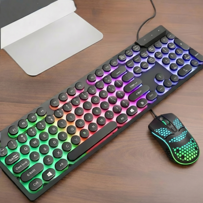 USB Wired Light Up Gaming Keyboard and Mouse Set