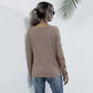 Round Neck Long Sleeve Casual Shirt LMH Beauty