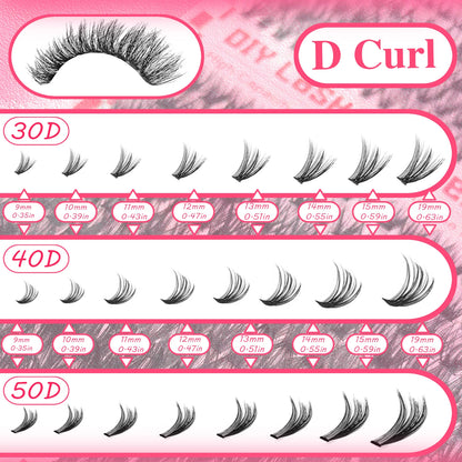 Eyelash Extension Kit with Tweezers, Glue, and Sealer