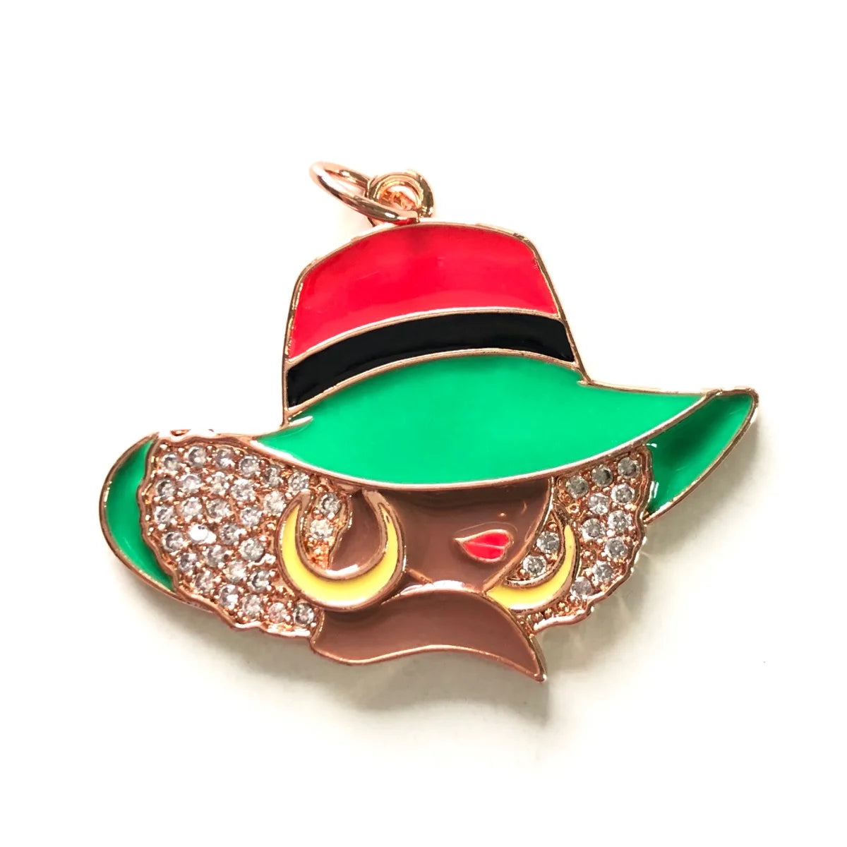 Afro Black Girl Charm Pendant