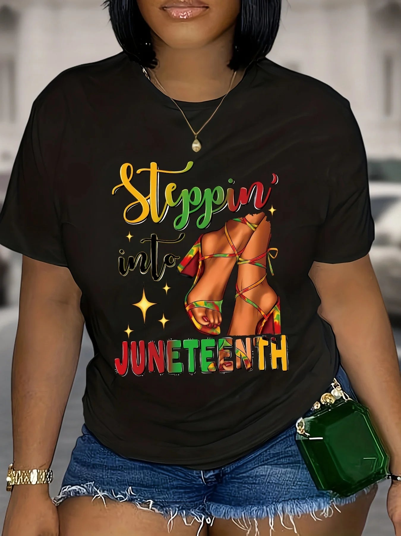 Juneteenth Printed T-shirt, Women's Clothing