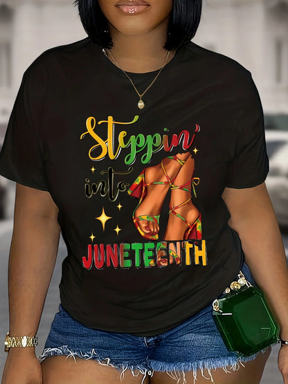 Juneteenth Printed T-shirt, Women's Clothing