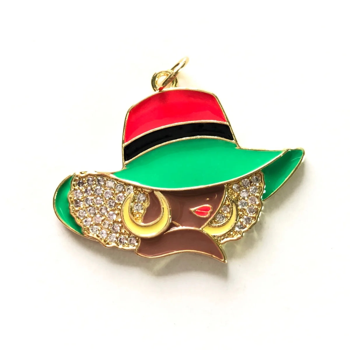 Afro Black Girl Charm Pendant