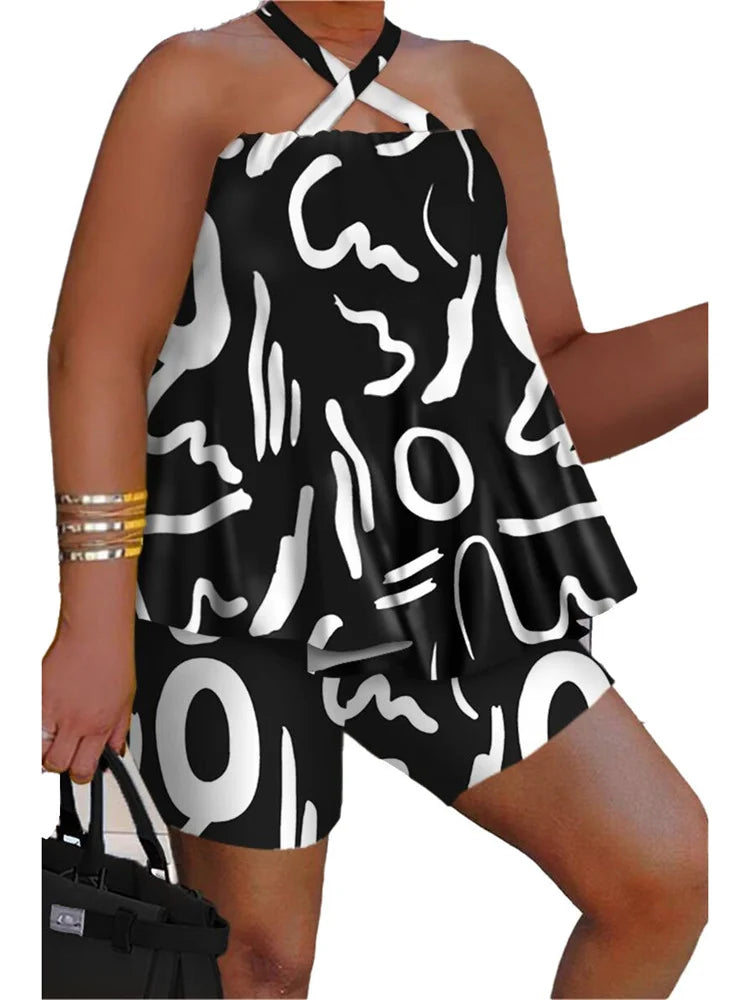 Women Sleeveless Printed Short Set