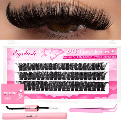 Eyelash Extension Kit with Tweezers, Glue, and Sealer