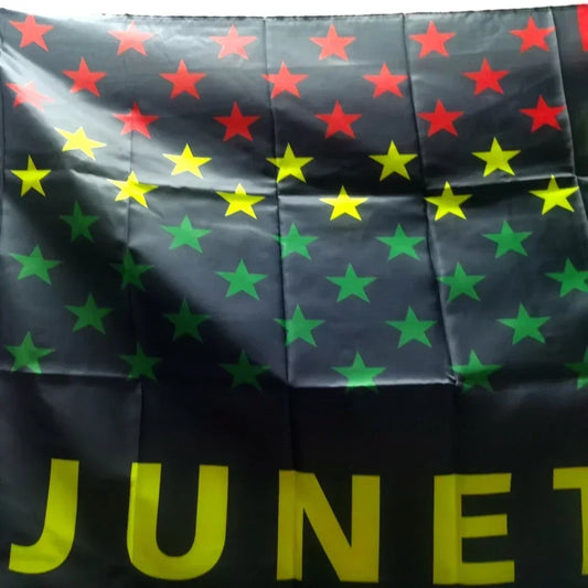 Juneteenth Heritage Flag 90x150cm Durable Polyester for Cultural Celebrations, Indoor Wall Art & Outdoor Events