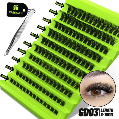Cat Eye, Mink Lash Extension Kit with Bond, Seal, and Lash Applicator