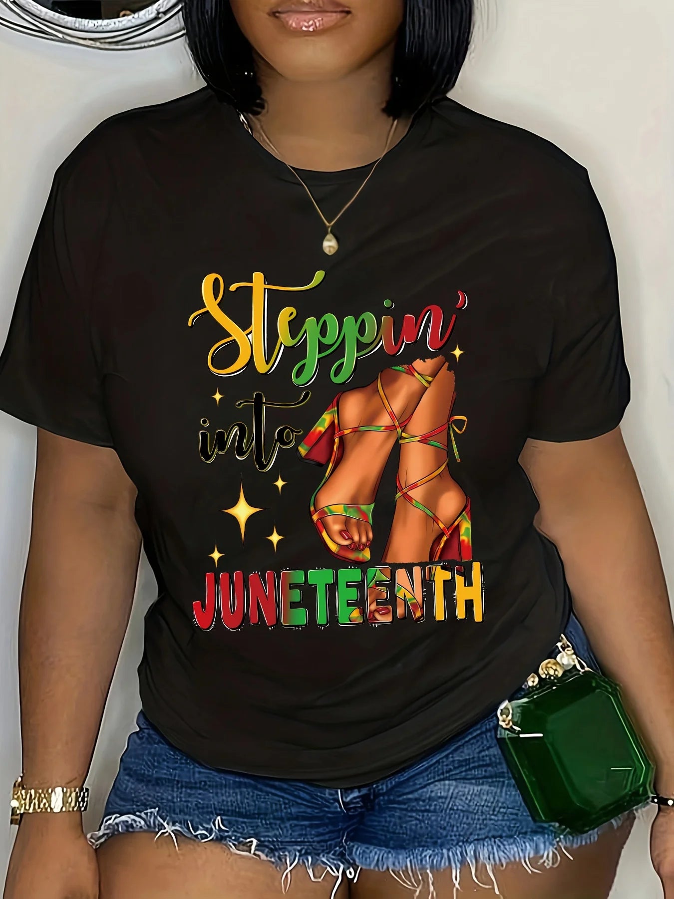 Juneteenth Printed T-shirt, Women's Clothing