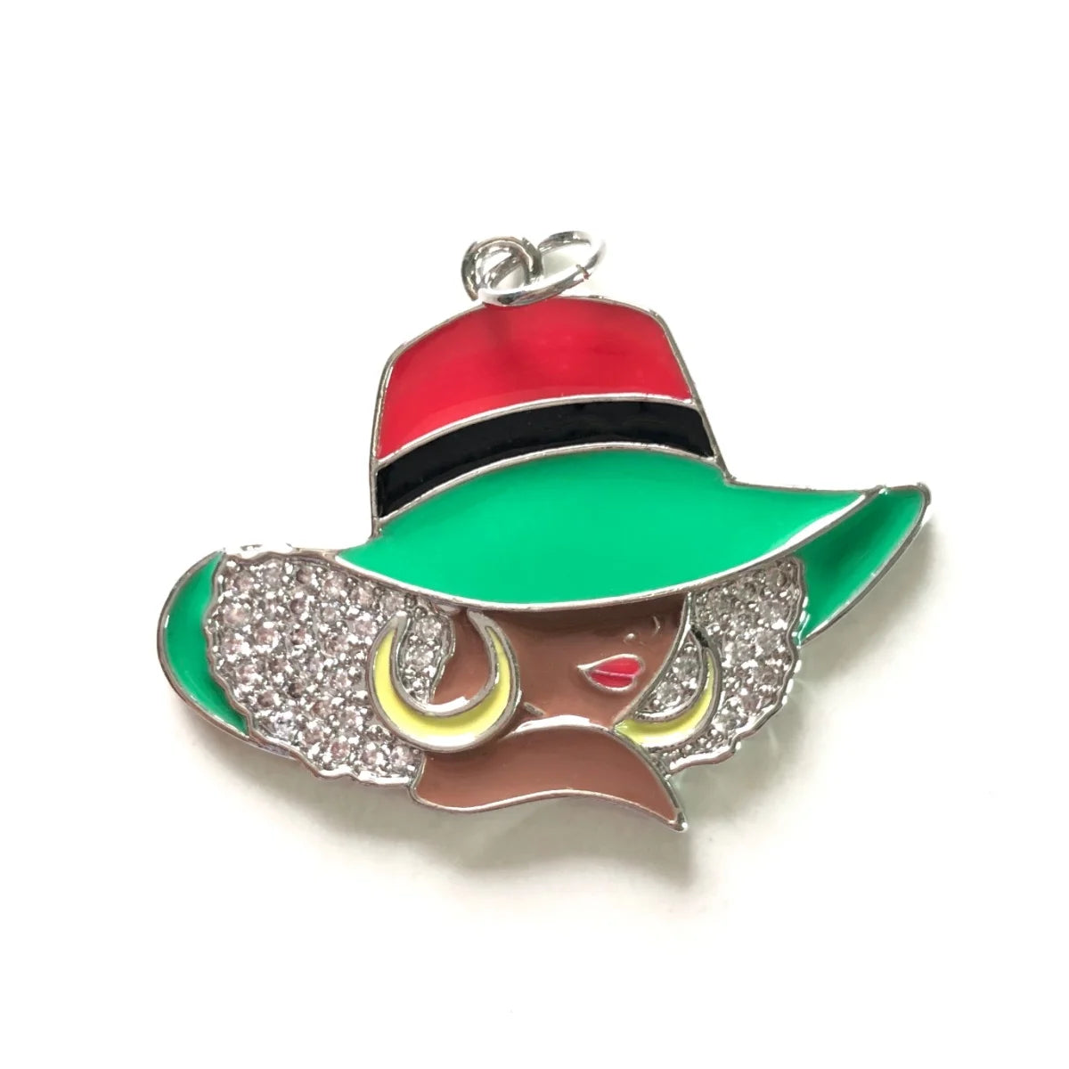 Afro Black Girl Charm Pendant