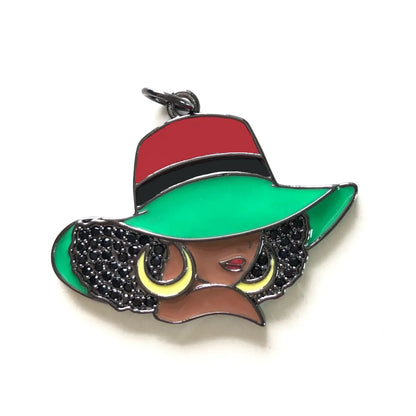 Afro Black Girl Charm Pendant