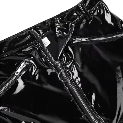 Women's Wetlook Latex Mini Skirts