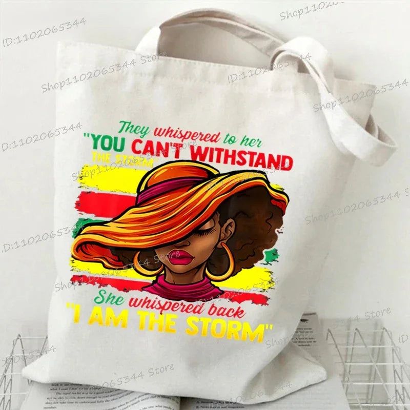 "Juneteenth Is My Independence Day" Women's Canvas Tote Bag