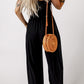 Smocked Square Neck Wide Leg Jumpsuit with Pockets LMH Beauty