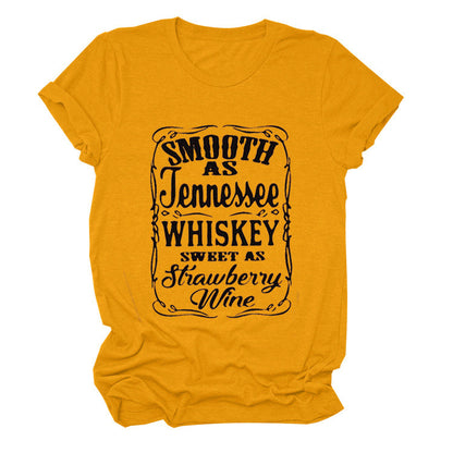 Smooth As Tennessee Whiskey Sweet As Strawberry Wine T Shirt(Women) LMH Beauty