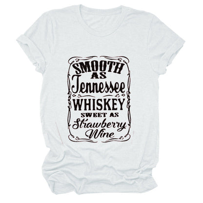 Smooth As Tennessee Whiskey Sweet As Strawberry Wine T Shirt(Women) LMH Beauty