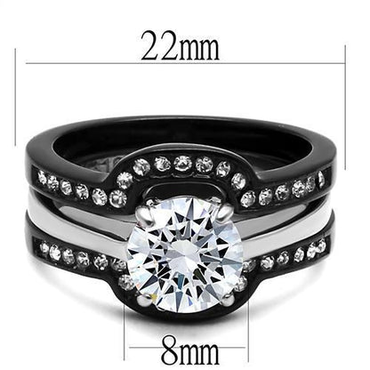 Women Stainless Steel Cubic Zirconia Rings