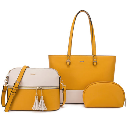 Women 3 piece Leather Handbag Set LMH Beauty