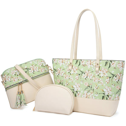 Women 3 piece Leather Handbag Set LMH Beauty
