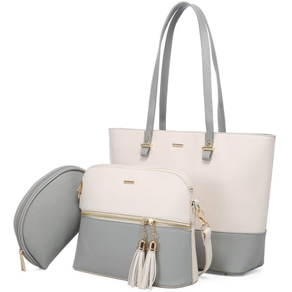 Women 3 piece Leather Handbag Set LMH Beauty