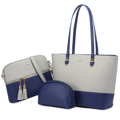 Women 3 piece Leather Handbag Set LMH Beauty