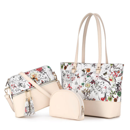 Women 3 piece Leather Handbag Set LMH Beauty