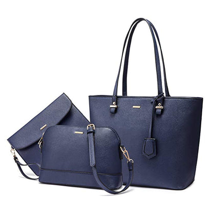 Women 3 piece Leather Handbag Set LMH Beauty