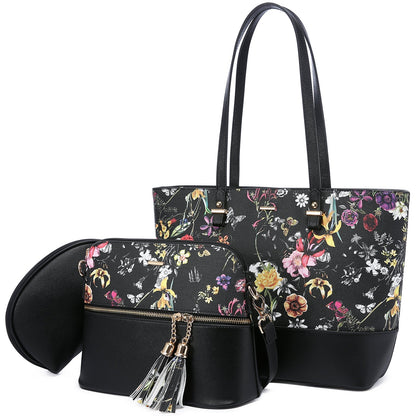 Women 3 piece Leather Handbag Set LMH Beauty