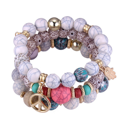 Women Fashion Peace Charm Bracelet LMH Beauty
