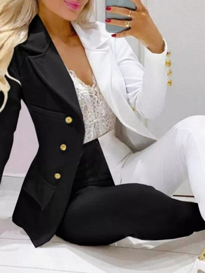Women Fashion Print Top, Blazer and Pants LMH Beauty